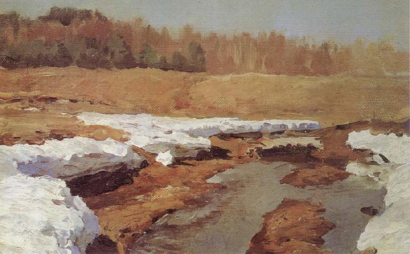 Isaac Levitan Spring,The Last Snow Norge oil painting art
